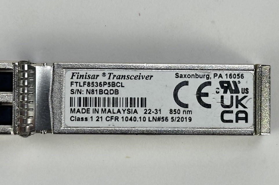 Finisar 25GBASE-SR SFP28 25Gbps 100m Transceiver SR LC MMF 25G FTLF8536P5BCL