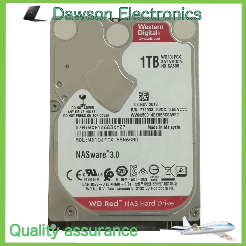 Western Digital 1TB WD10JFCX 5400RPM 16MB SATA 2.5" NASware 3.0 Hard Disk Drive