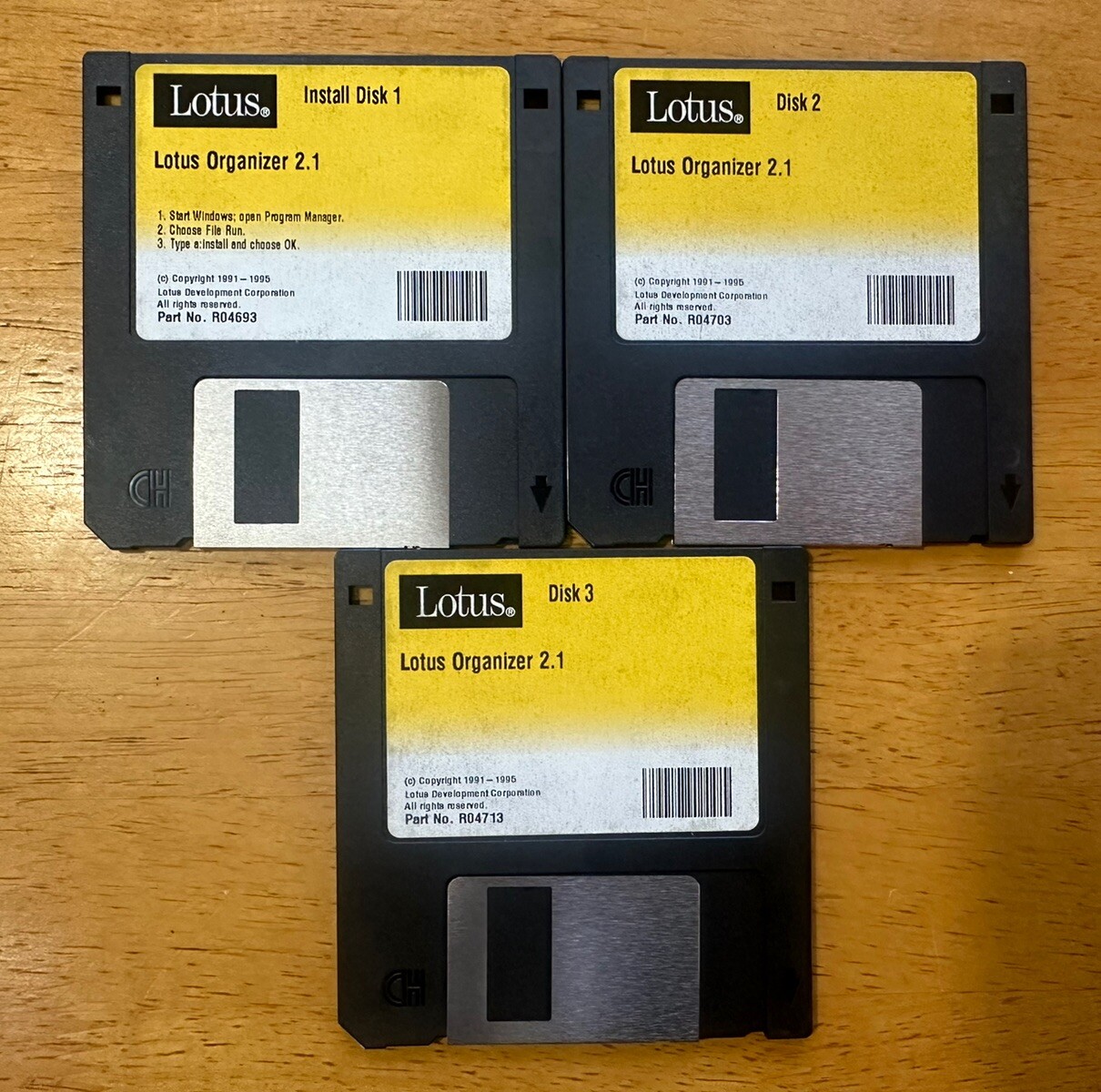 3 Vintage Software Lotus Organizer 2.1 Floppy Disks