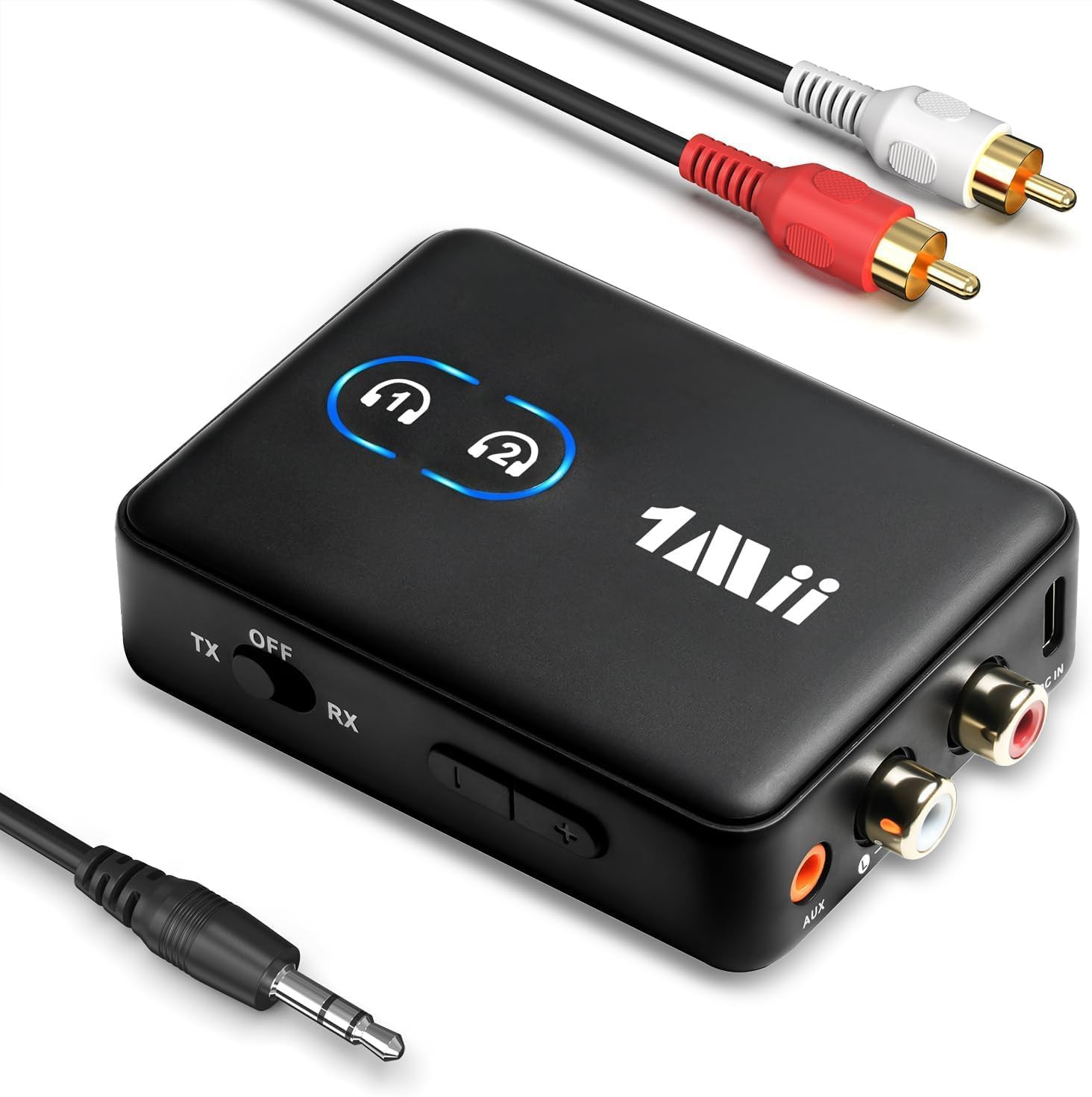 adaptador bluetooth 5.3 para tv audifonos transmisor receptor aux 3.5mm aptx