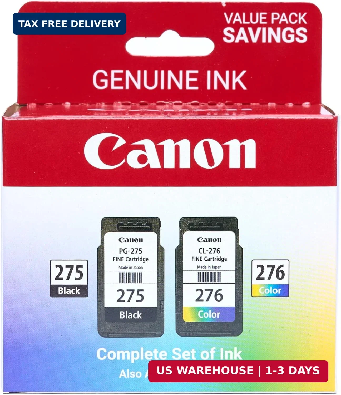 PG-275 / CL-276 Genuine Ink Value Pack (2 Cartridges), Compatible with TS3520/35