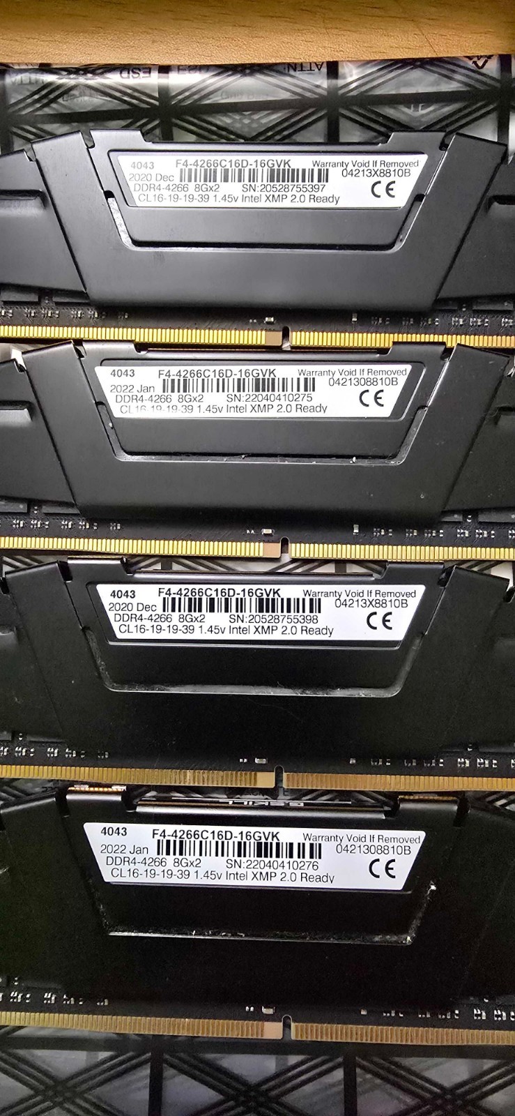 RARE 32 GB G. skill f4-4266c16d-16gvk 16-19-19-39 4x8GB HIGHSPEED ram READ DESC 