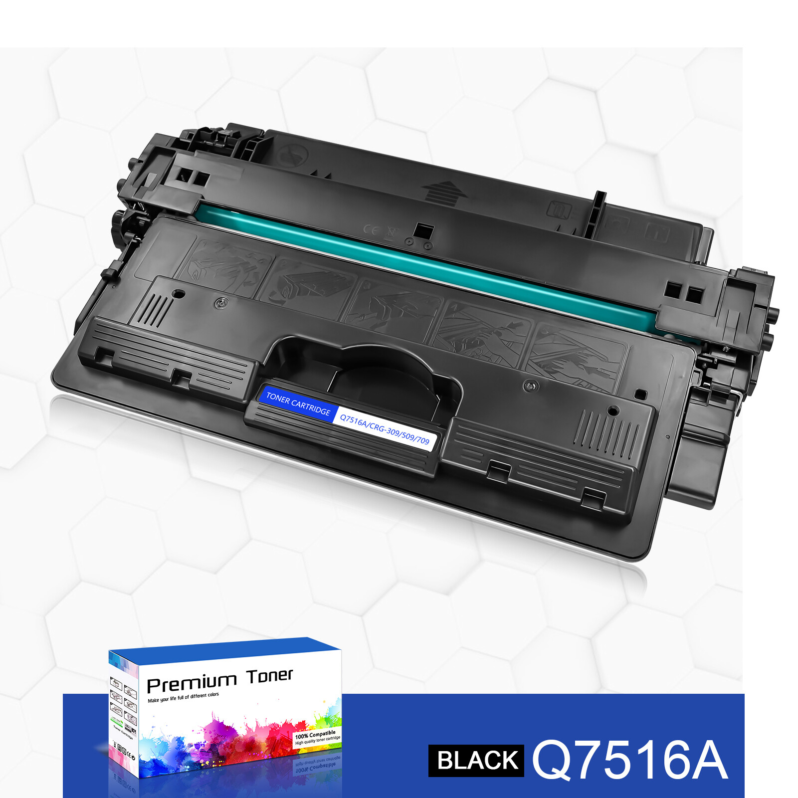 1PK Black Toner Cartridge Q7516A Compatible with HP 16A LaserJet 5200n 5200L INK