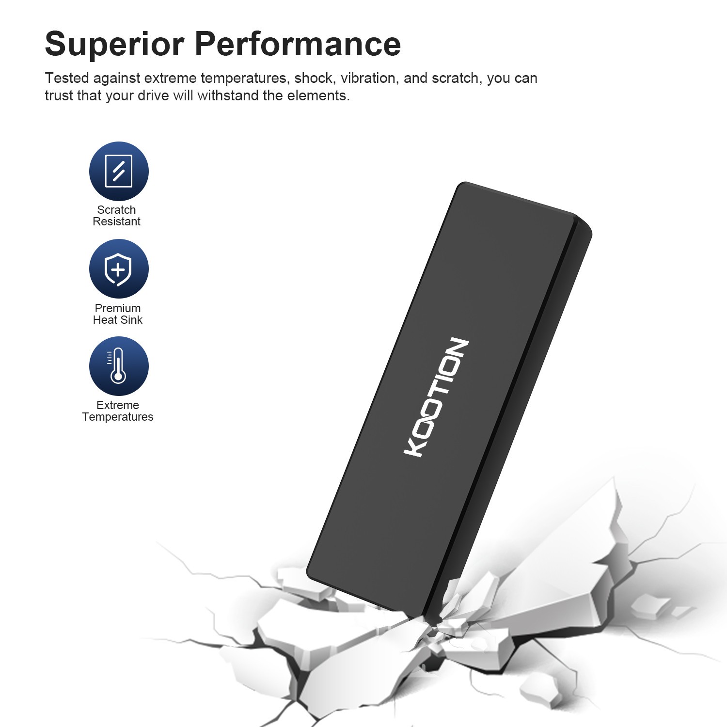 KOOTION USB 3.1 500G Portable External SSD External Hard Drive transit to 500M/s