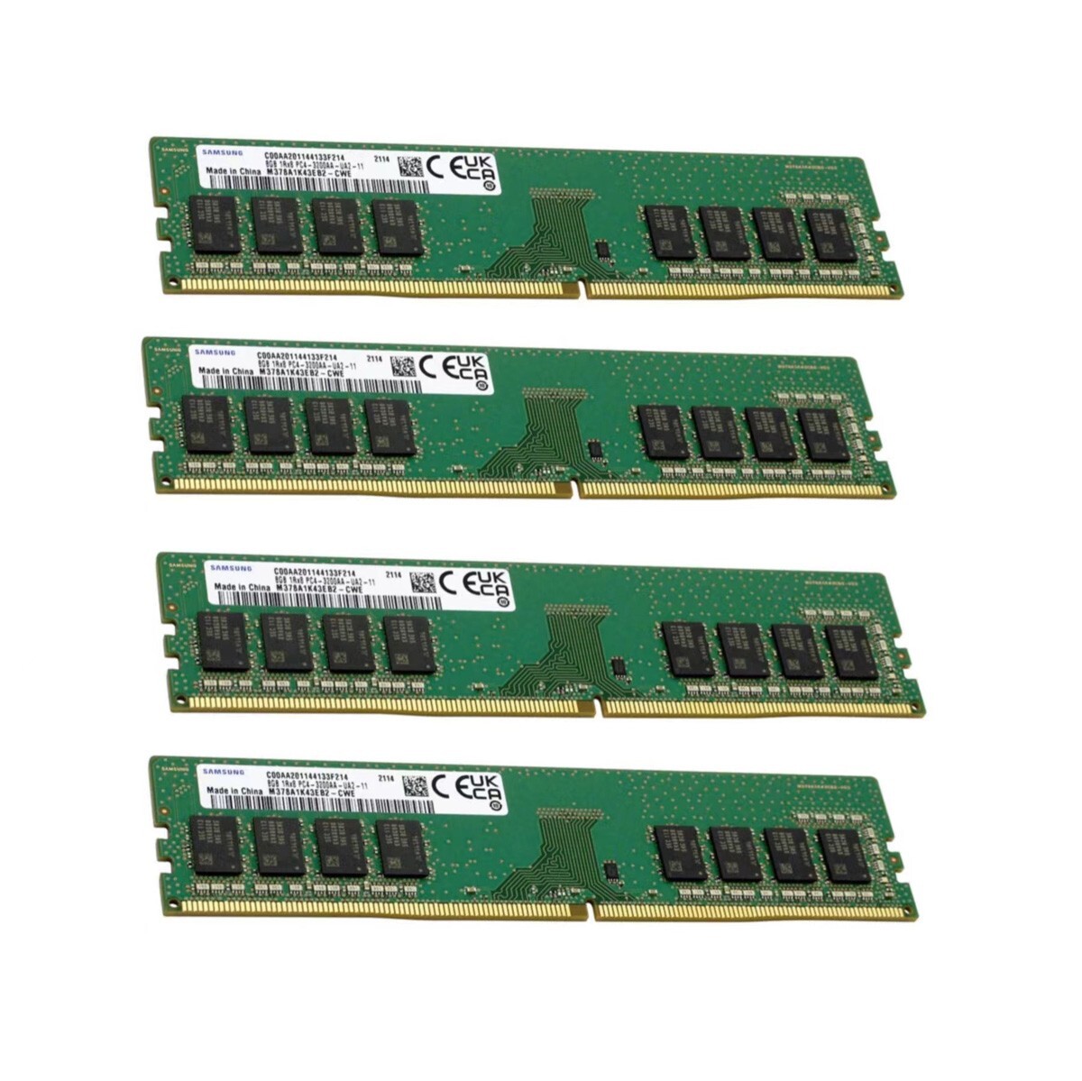Samsung 32GB (4X8GB) DDR4 3200MHz PC4-25600 UDIMM Memory Ram M378A1K43EB2-CWE