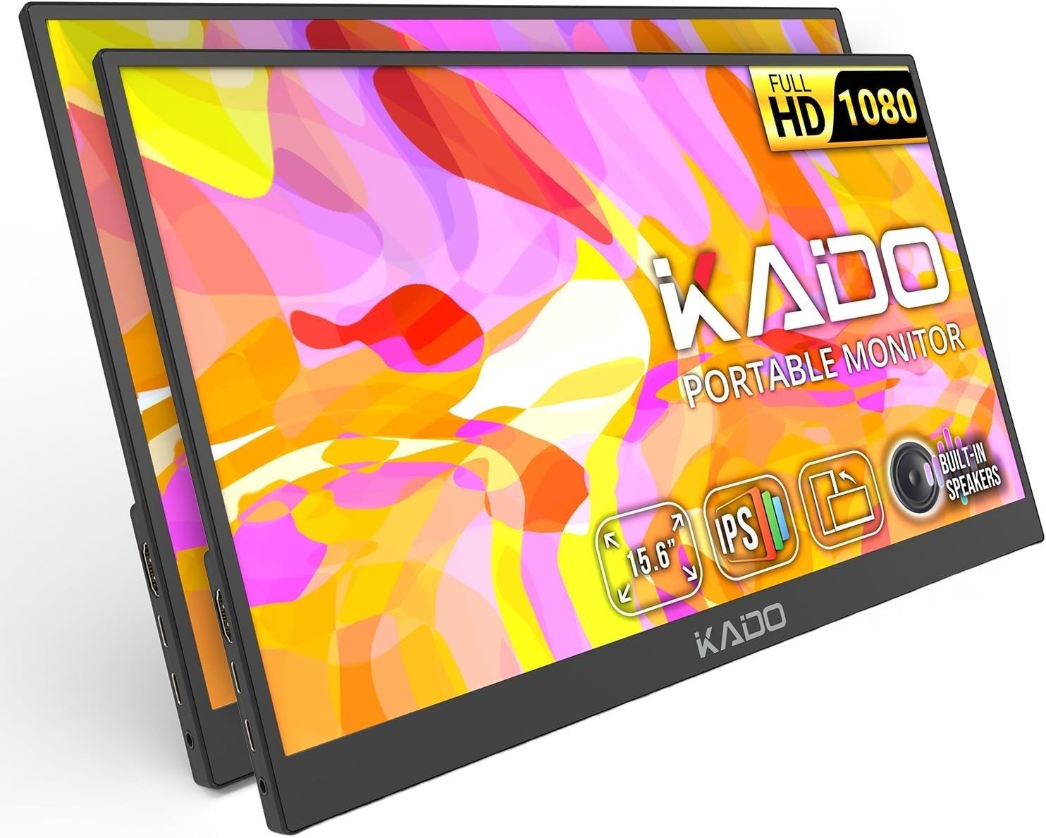 Kado 2-Pack Portable Monitor 15.6-inch FHD 1080p Kickstand IPS Dual Display