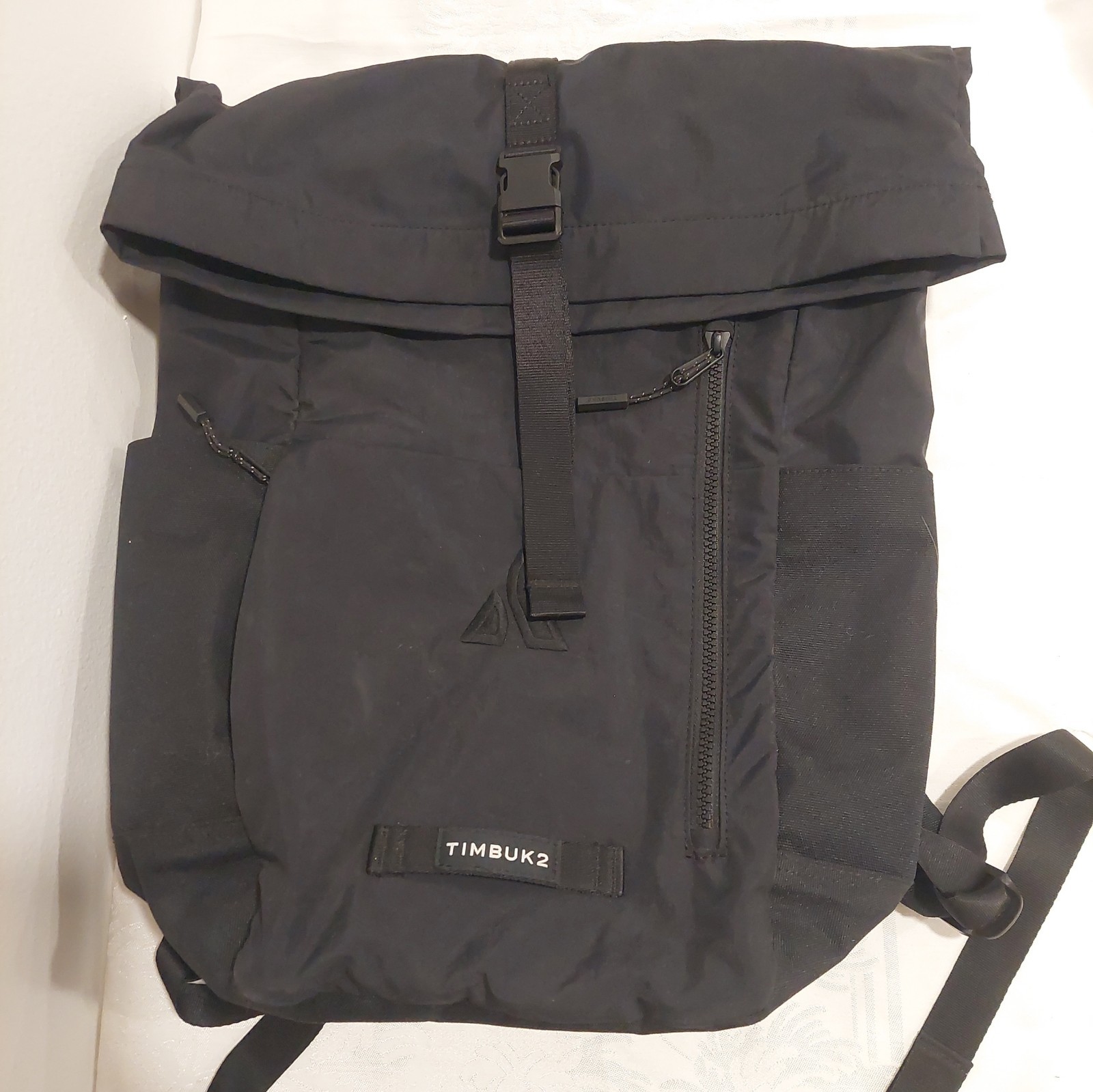 Black TIMBUK2 Tuck Laptop Backpack, Roll Top