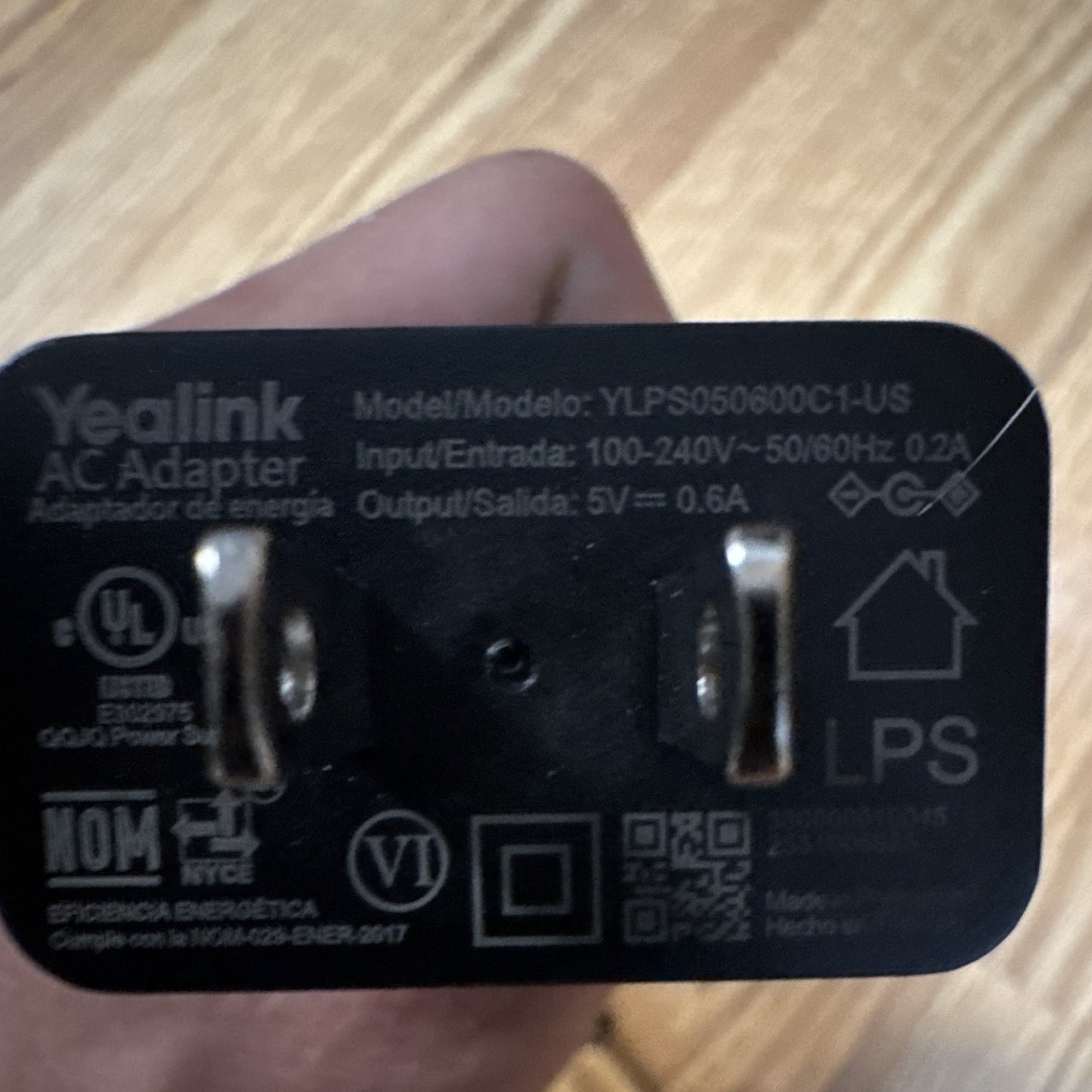 Yealink AC Power Supply YLPS050600C1-US Use w/ Telephone 5V = 0.6A