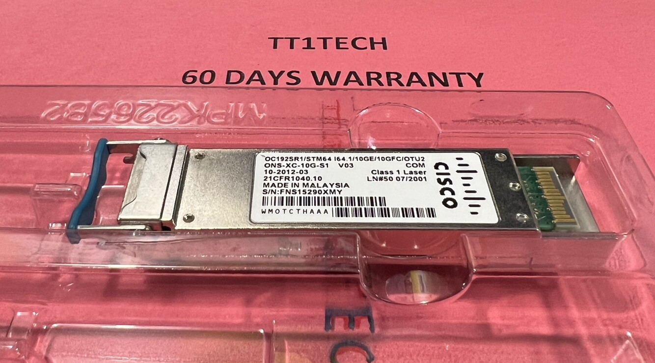 Genuine Cisco ONS-XC-10G-S1 10GE LR XFP Transceiver 10-2012-03/04 OC192SR1/STM64