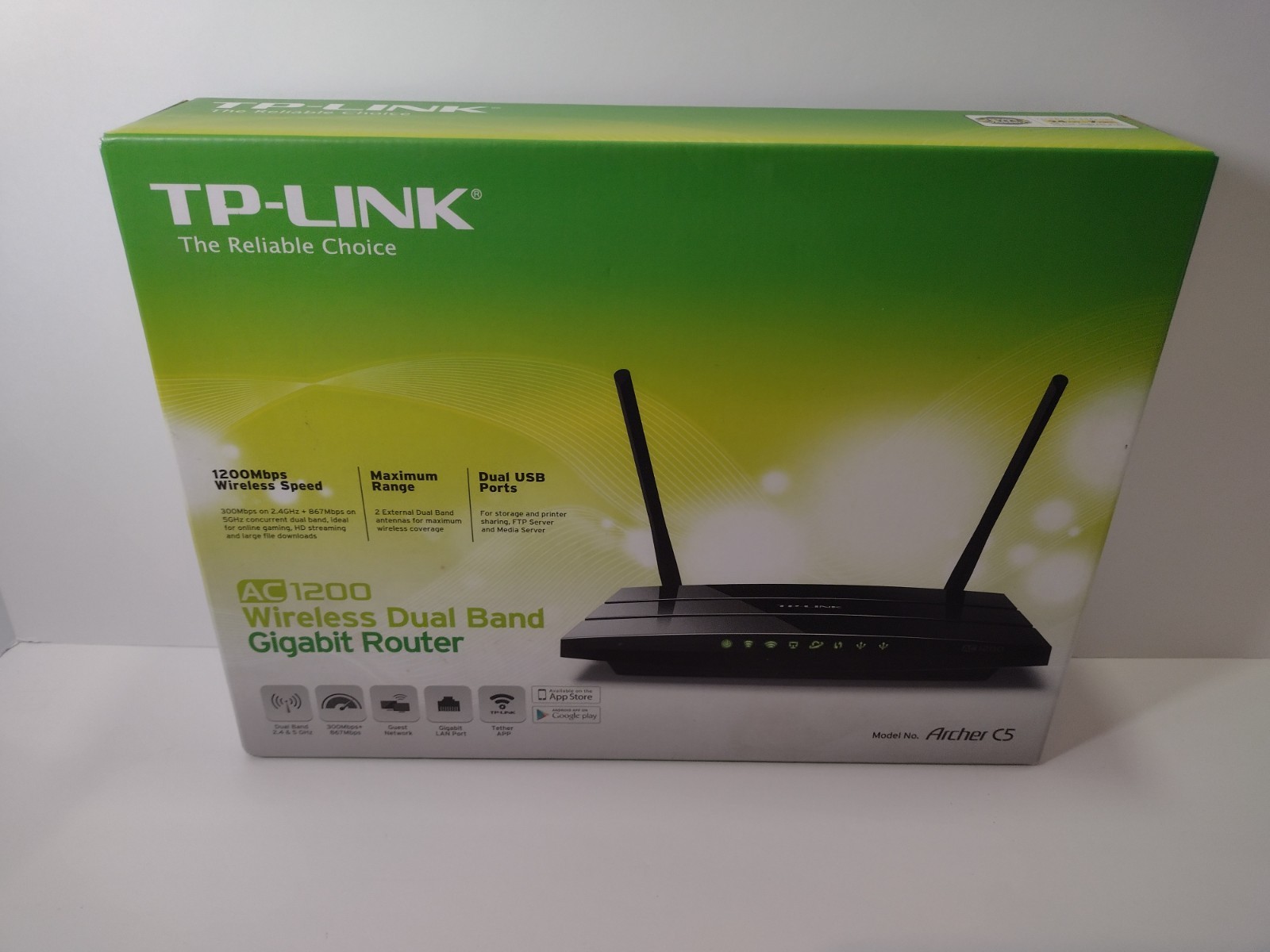 TP-LINK Archer C5 AC1200 Dual Band Gigabit Router, 4 LAN Ports