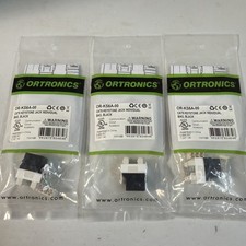 ORTRONICS LEGRAND CAT 6 BLACK KEYSTONE JACK OR-KS6A-00 **LOT OF 3** picture