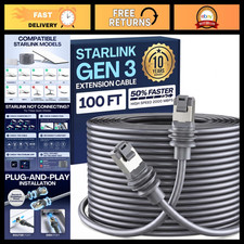 100FT Starlink Cable for Gen 3, V4, V5, Mini - High-Speed Internet Connection picture