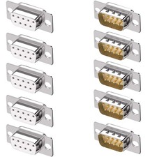 Gold Plated DB9 RS232 Serial Solder Cup Connectors 10PCS Gold Plated D Sub picture