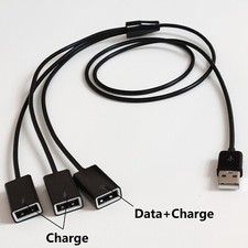 FLEAVER 1M 3FT 3 in 1 USB A Male to 3 USB Female Jack Data Sync Charging Cable picture