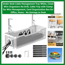Modern White Under Desk Cable Organizer with Anti-Scratch Clamp Installation picture