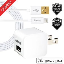 HAMA iPhone 6 7 8  Home Charger 2.4 Amp Cube + 6FT MFI Certified Lightning Cable picture