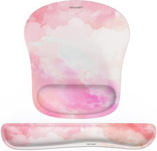 set de reposamunecas para teclado y mouse pad ergonomico con diseno de flor rosa picture