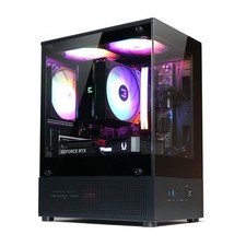 CUBIXG MicroATX MATX Compact Mini Tower Gaming PC Case, Black picture