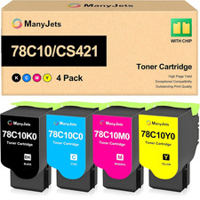 78C10 Toner Cartridge with Smart Chip for Lexmark CS421 CS521 CX625ade Printers picture