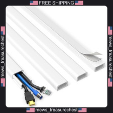 Delamu Wall Cord Hider for 2-3 Wires, Paintable Cable Cover, White picture