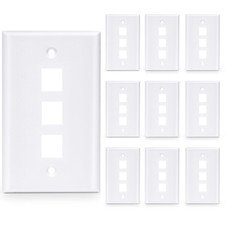 30 Pcs - 3 Port Wall Plate Keystone RJ45 Cat6 Cat5e Insert Jack White WallPlate picture