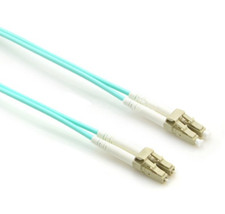 5 PACK LOT 15m LC-LC Duplex 50/125 OM4 Multimode Fiber Patch Cable Aqua 50FT picture