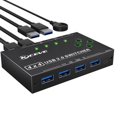 KCEVE USB 3.0 Switch 4 Computers 4 USB Devices Wired Remote picture