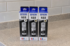 Genuine Epson 522 EcoTank Black Ink T522120-S Bundle 3 Sealed New Exp 2029 picture