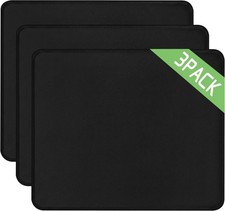 3 Pack Black Mouse Pad 10.2x8.3 Inch Stitched Edge Non Slip Washable PC Laptop picture