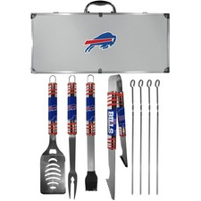 NFL Siskiyou Sports Fan Shop Buffalo Bills Steel Tailgater BBQ Set w/Case 8 p... picture