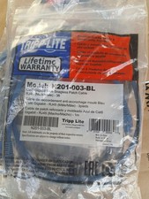 Tripp-Lite N201-003BL Cat6 Gigabit Blue Snagless Patch Cable RJ45 M/M 3ft Lot 10 picture