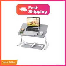 SAIJI Non-Slip Leather Lap Desk Laptop Bed Tray Table, Laptop Stand for Bed |... picture