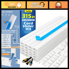315in Cord Hider Kit - Paintable Cable Raceway & Wall Wire Covers for TV Cords picture