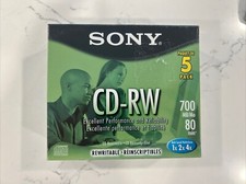 Sony CD-RW 4 Pack Blank Discs 700MB 80 Minute Rewritable Used picture