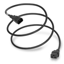 20 Pack of C14 to C19 15A 250V 14AWG SJT Power Cord - Black - 5ft picture