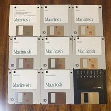 Apple Macintosh IIvx Install Floppy Disks 1991 Tidbits Fonts 9 Disks Ver 7.0.1 picture