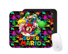 Super Mario Colorful Mouse Pad | Retro Gaming Desk Mat | Custom Video Game Gift picture