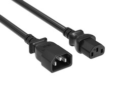 3ft C14 to C13 PDU Power Cord, 16 AWG SJT, 13A/250V, UL Listed, Black picture