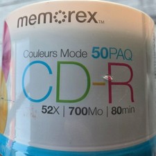Memorex Couleurs Mode CD-R 50PAQ 52X/700MO/80 Min Recordable Media NEW SEALED #2 picture