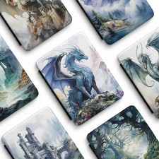 Medieval Dragon Watercolor Fantasy Castle | Kindle Paperwhite 7