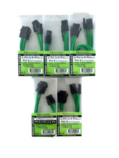 6-Pin to 8-Pin Sleeved Adapter Cable PCI-E M-F Connector 9.8in *LOT OF 5* picture