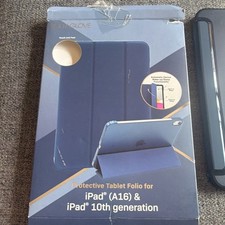 Body Glove Folio Case iPad (A16) 10th Gen Blue Black Stand Wake/Sleep picture