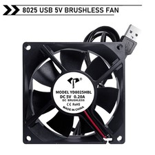 8025 80mm x 80mm x 25mm USB Brushless Fan DC 5V Cooler Black Silent Cooling Fan picture