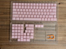 Translucent Jelly Keycaps Glossy, Pink MDA Profile, 115 Keys Cute Kawaii USED.. picture