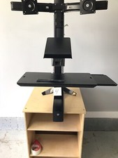 Ergotron Sit-Stand Dual Monitor Workstation Ergonomic Clamping Desk. picture