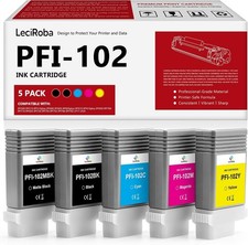 PFI-102 Ink Cartridge 5 Pack for Canon iPF500 iPF510 iPF600 iPF605 iPF610 picture