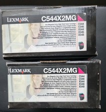 X2 LOT SEALED Genuine Lexmark C544X1MG Magenta Toner Cartridge Extra High Yield picture