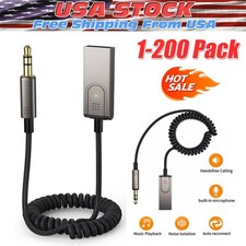 USA Aux to Bluetooth 5.1 Adapter 3.5mm Bluetooth Receiver Microphone for Car Lot picture