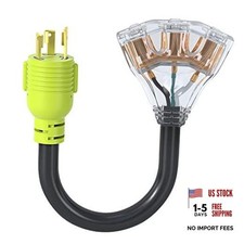 RV 30 Amp to 110 Adapter Generator Power Cord, 3 Prong Adapter L5-30P/3X 5-20R picture