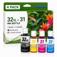 32XL 31 Ink Refill 4-Pack for HP Ink Tank 310 319 410 415 416 418 419 5101 5102 picture